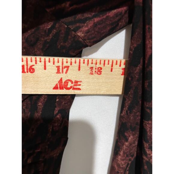 Ralph Lauren Green Label Dress Ruched Animal print Brown sz 10 y2k babydoll work - Picture 6 of 9